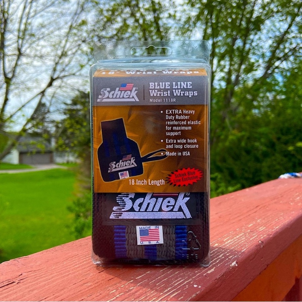 Brand New Schiek Blue Line Wrist Wraps